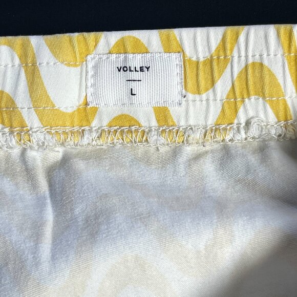 PacSun Mens Volley Shorts Yellow White Wave Print Size L - Picture 5 of 8
